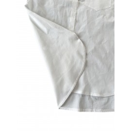 Solid Button Front Curved Hem Shirt, Casual Long Sleeve Shirt For Spring & Fall, Women's Clothing