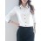Contrast Trim Button Front Shirt, Casual Long Sleeve Shirt For Spring & Fall, Women's Clothing