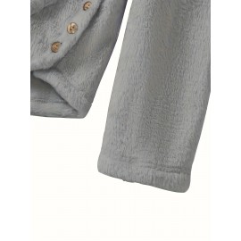 Cat Pattern Print Asymmetrical Loose Hoodie, Casual Printed Long Sleeve Hoodie, Women's Clothing