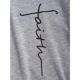 Letter Print Drawstring Hoodie, Casual Long Sleeve Hooded Sweatshirt, Women's Clothing